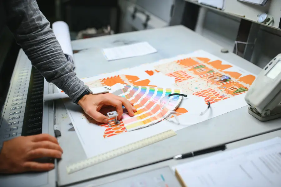 Man checking colors
