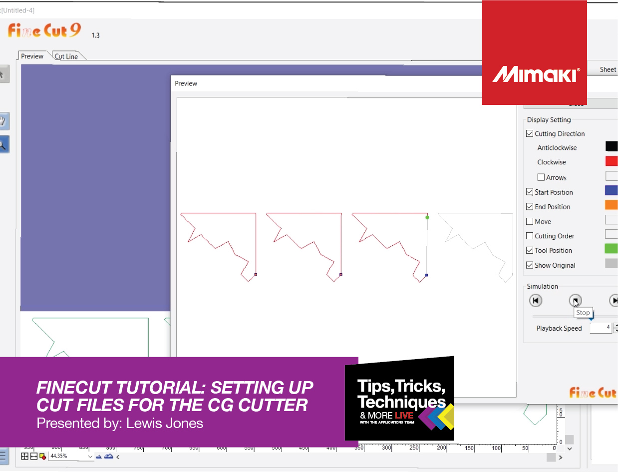 Tips, Tricks & Techniques - FineCut: How to set up cut files for the Mimaki CG Cutter
